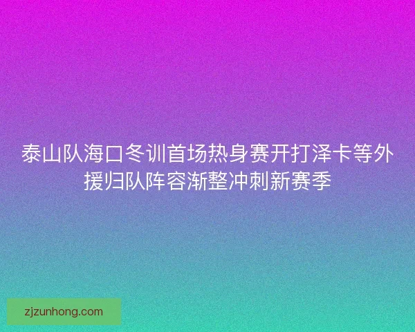 泰山队海口冬训首场热身赛开打泽卡等外援归队阵容渐整冲刺新赛季